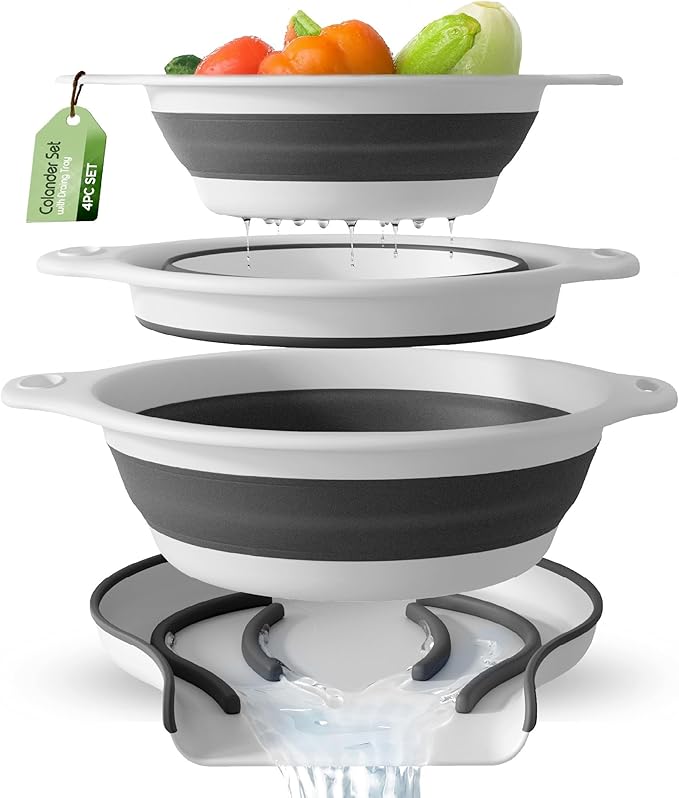 Silicone Collapsible Colander Set