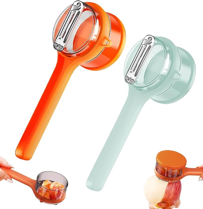Vegetable Peeler with Built-In Catcher